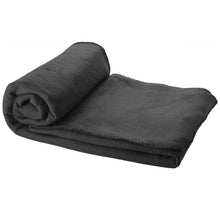 Load image into Gallery viewer, Huggy fleece plaid blanket with carry pouch 150x120 cm — Black (detail)