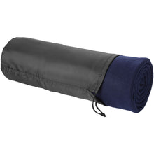 Load image into Gallery viewer, Huggy fleece plaid blanket with carry pouch 150x120 cm — Navy