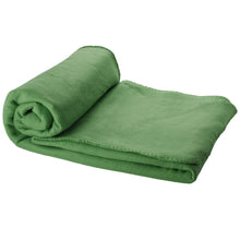 Load image into Gallery viewer, Huggy fleece plaid blanket with carry pouch 150x120 cm — Green (detail)