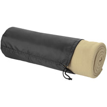 Load image into Gallery viewer, Huggy fleece plaid blanket with carry pouch 150x120 cm — Beige