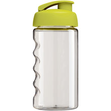 Load image into Gallery viewer, H2O Active® Bop 500 ml flip lid sport bottle — Transparent / Lime (back)