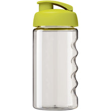 Load image into Gallery viewer, H2O Active® Bop 500 ml flip lid sport bottle — Transparent / Lime (front)