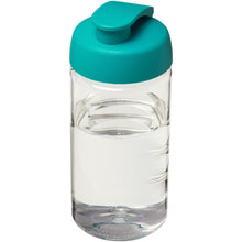 Load image into Gallery viewer, H2O Active® Bop 500 ml flip lid sport bottle — Transparent / Aqua blue