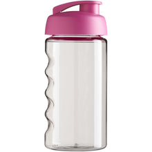 Load image into Gallery viewer, H2O Active® Bop 500 ml flip lid sport bottle — Transparent / Pink (back)