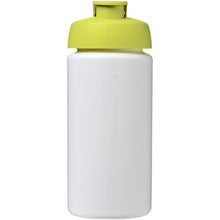 Load image into Gallery viewer, Baseline® Plus grip 500 ml flip lid sport bottle — White / Lime (front)