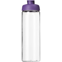 Load image into Gallery viewer, H2O Active® Vibe 850 ml flip lid sport bottle — Transparent / Purple (front)