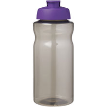 Load image into Gallery viewer, H2O Active® Eco Big Base 1 litre flip lid sport bottle — Charcoal / Purple (front)
