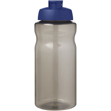 Load image into Gallery viewer, H2O Active® Eco Big Base 1 litre flip lid sport bottle — Charcoal / Blue (front)
