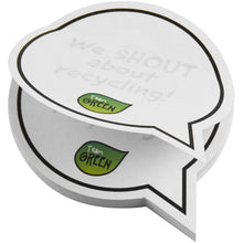 Load image into Gallery viewer, Sticky-Mate® speech bubble-shaped recycled sticky notes — White (detail)