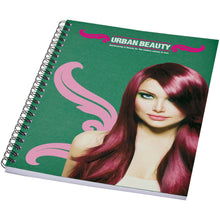 Load image into Gallery viewer, Desk-Mate® A5 colour spiral notebook — Heather green