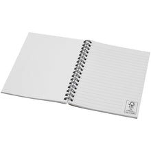 Load image into Gallery viewer, Desk-Mate® A6 colour spiral notebook — Heather green (detail)