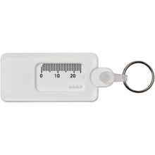 Load image into Gallery viewer, Kym recycled tyre tread check keychain — White (front)