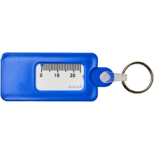 Load image into Gallery viewer, Kym recycled tyre tread check keychain — Blue (front)