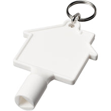 Load image into Gallery viewer, Maximilian house-shaped recycled utility key keychain — White