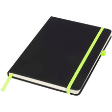 Load image into Gallery viewer, Noir medium notebook — Black / Lime