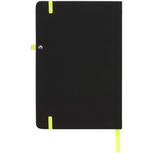 Load image into Gallery viewer, Noir medium notebook — Black / Lime (back)