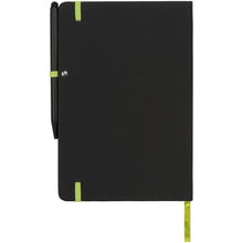 Load image into Gallery viewer, Noir Edge medium notebook — Black / Lime (back)