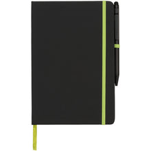 Load image into Gallery viewer, Noir Edge medium notebook — Black / Lime (front)