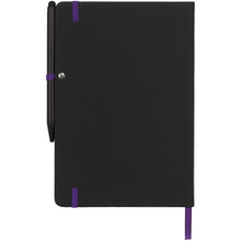 Load image into Gallery viewer, Noir Edge medium notebook — Black / Purple (back)