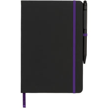 Load image into Gallery viewer, Noir Edge medium notebook — Black / Purple (front)