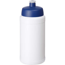 Load image into Gallery viewer, Baseline Rise 500 ml sport bottle — White / Blue (detail)