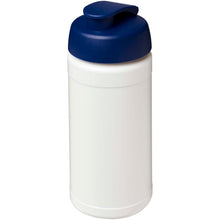 Load image into Gallery viewer, Baseline Rise 500 ml sport bottle with flip lid — White / Blue (detail)