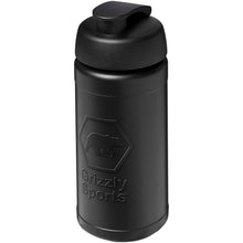 Load image into Gallery viewer, Baseline Rise 500 ml sport bottle with flip lid — Black / Black