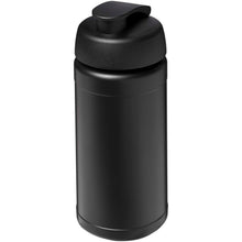 Load image into Gallery viewer, Baseline Rise 500 ml sport bottle with flip lid — Black / Black (detail)