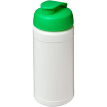Load image into Gallery viewer, Baseline Rise 500 ml sport bottle with flip lid — White / Green (detail)