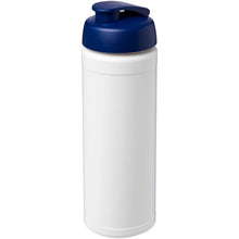 Load image into Gallery viewer, Baseline Rise 750 ml sport bottle with flip lid — White / Blue (detail)