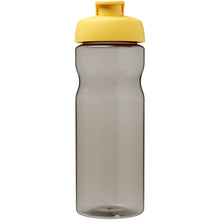 Load image into Gallery viewer, H2O Active® Base Tritan™ 650 ml flip lid sport bottle — Charcoal / Yellow (front)