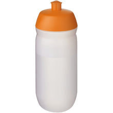 Load image into Gallery viewer, HydroFlex™ Clear 500 ml squeezy sport bottle — Orange / Frosted Clear