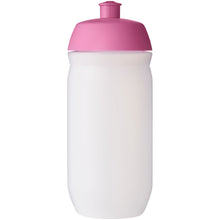 Load image into Gallery viewer, HydroFlex™ Clear 500 ml squeezy sport bottle — Pink / Frosted Clear (front)