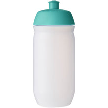 Load image into Gallery viewer, HydroFlex™ Clear 500 ml squeezy sport bottle — Aqua blue / Frosted Clear (front)