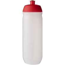 Load image into Gallery viewer, HydroFlex™ Clear 750 ml squeezy sport bottle — Red / Frosted Clear (front)