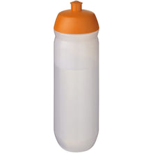 Load image into Gallery viewer, HydroFlex™ Clear 750 ml squeezy sport bottle — Orange / Frosted Clear