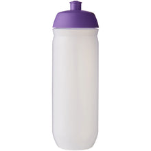 Load image into Gallery viewer, HydroFlex™ Clear 750 ml squeezy sport bottle — Purple / Frosted Clear (front)