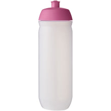 Load image into Gallery viewer, HydroFlex™ Clear 750 ml squeezy sport bottle — Pink / Frosted Clear (front)