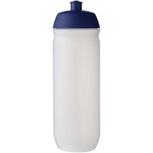 Load image into Gallery viewer, HydroFlex™ Clear 750 ml squeezy sport bottle — Blue / Frosted Clear (front)