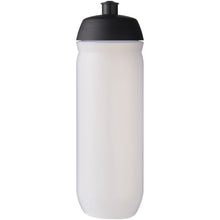 Load image into Gallery viewer, HydroFlex™ Clear 750 ml squeezy sport bottle — Black / Frosted Clear (front)