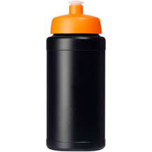 Load image into Gallery viewer, Baseline 500 ml recycled sport bottle — Black / Orange (front)