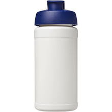 Load image into Gallery viewer, Baseline 500 ml recycled sport bottle with flip lid — White / Blue (front)
