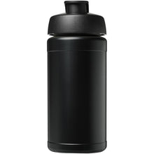 Load image into Gallery viewer, Baseline 500 ml recycled sport bottle with flip lid — Black / Black (front)