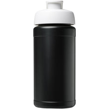 Load image into Gallery viewer, Baseline 500 ml recycled sport bottle with flip lid — Black / White (front)