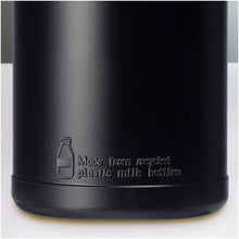 Load image into Gallery viewer, Baseline 500 ml recycled sport bottle with flip lid — Black / Aqua (back)