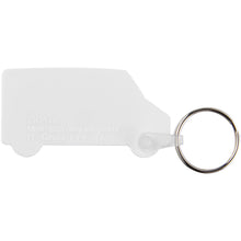 Load image into Gallery viewer, Tait van-shaped recycled keychain — White (back)