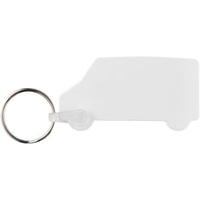 Load image into Gallery viewer, Tait van-shaped recycled keychain — White (front)
