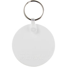 Load image into Gallery viewer, Tait circle-shaped recycled keychain — White (back)