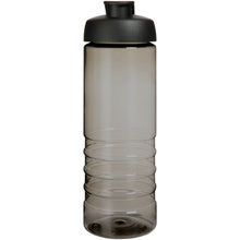 Load image into Gallery viewer, H2O Active® Eco Treble 750 ml flip lid sport bottle — Charcoal / Black (front)