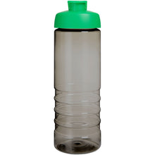 Load image into Gallery viewer, H2O Active® Eco Treble 750 ml flip lid sport bottle — Charcoal / Green (front)